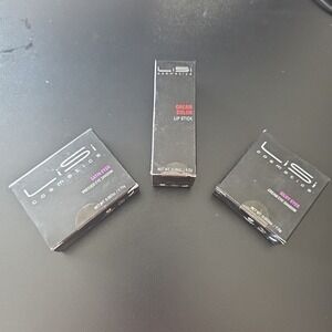 Bundle Of 3 LiSi Makeup Products: 1 Cream & 1‎ Powder Eye Shadow & Lipstick-NIB